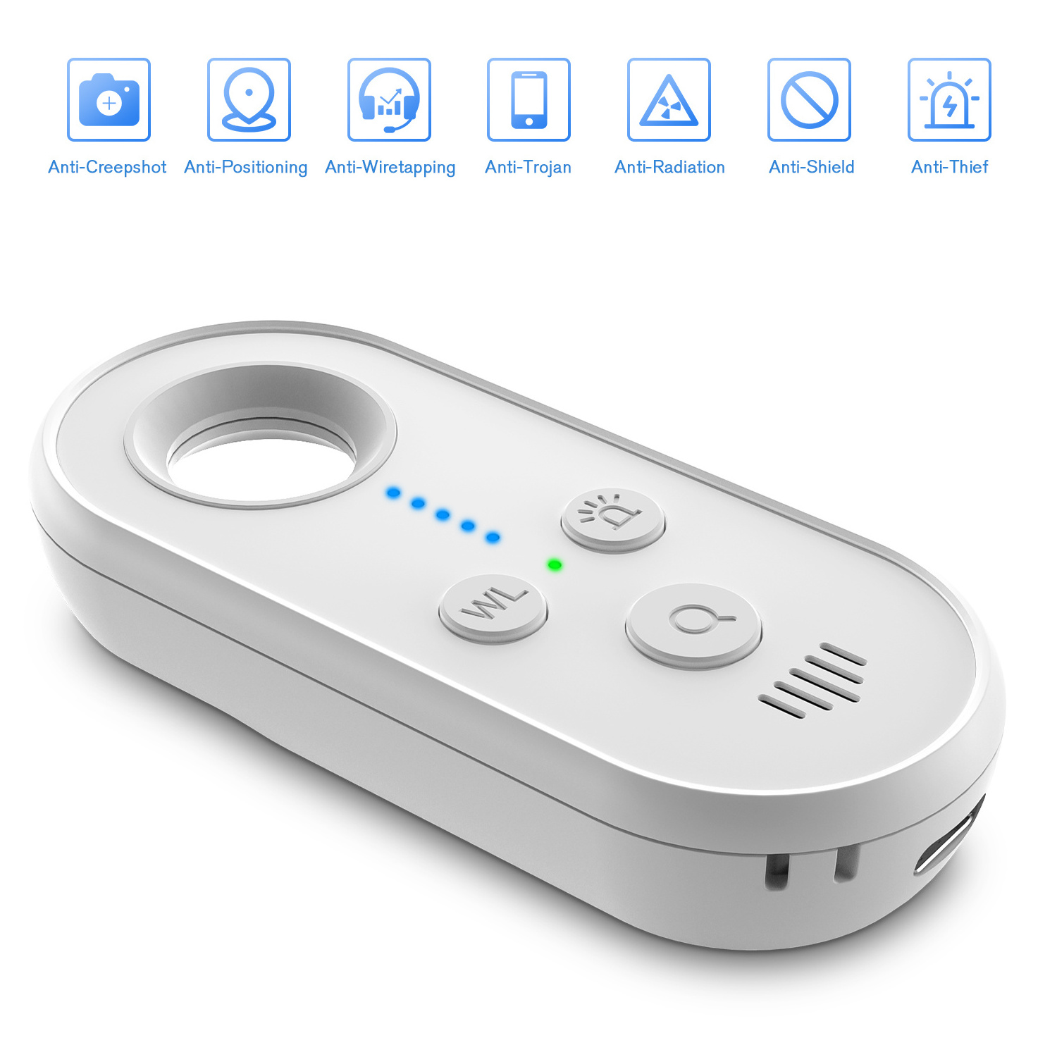 Hotel Rooms Public Bathrooms Personal Emergency Vibration Alarm AI Anti Spy Wireless Signal Hidden Camera RF Detector