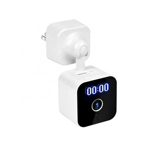 Wall Plug Mount Digital Clock Cam Indoor Wireless Home Tuya Security Cctv Camera Night Vision Smart Life Wifi Ip Camera