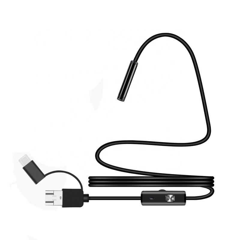 Semi-Rigid USB Endoscope Camera IP67 Waterproof Inspection Sewer Camera for Android MacBook Windows PC