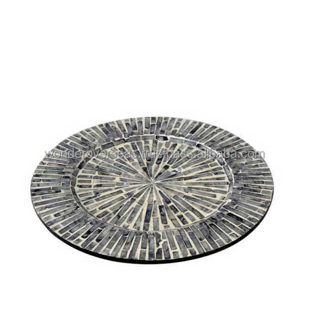 MOTHER OF PEARL ROUND CHARGER PLATE BY WONDER OVERSEAS