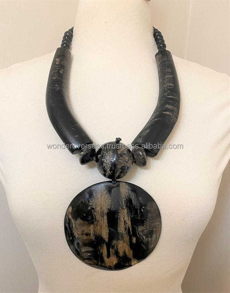 Women's Genuine Buffalo Horn Necklace BY WONDER OVERSEAS