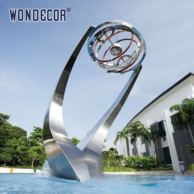 WONDECOR Large LED lights with globe for modern outdoor fountains