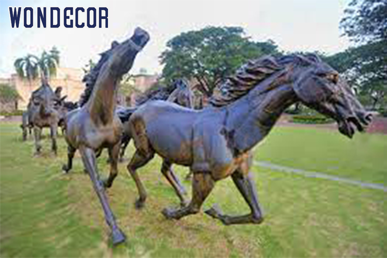 2021 Custom Decoration Home Garden Art Life Size Statue Outdoor Metal Large Copper Brass Bronze Horse Sculpture