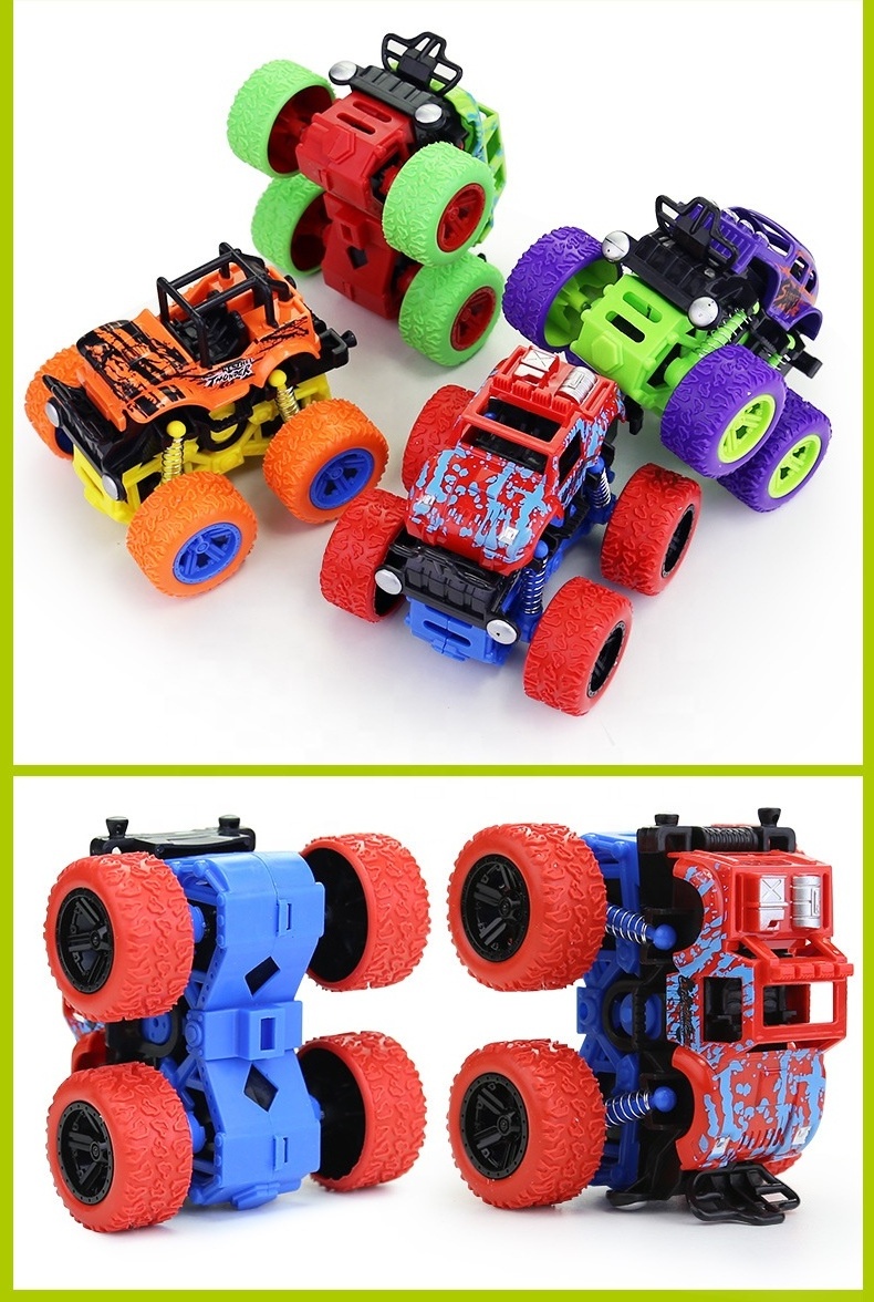 2024 Mini Stand Driving 360 Degree Rotation Inertial Off Road Four Wheel Monster Truck Friction Toy Vehicle