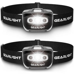 GearLight 2Pack LED Headlamp Outdoor Camping Headlamps with Adjustable Headband Headlight with 7 Modes and Pivo