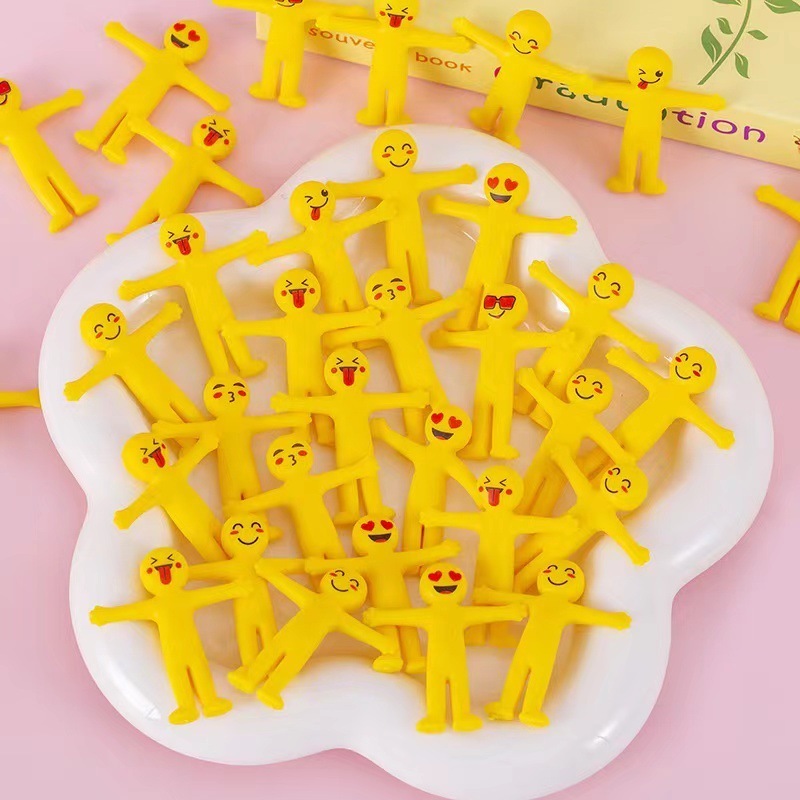 2024 Hot sale Smiling yellow mini man Stretch Toy TPR squezze toys for kids and adult.