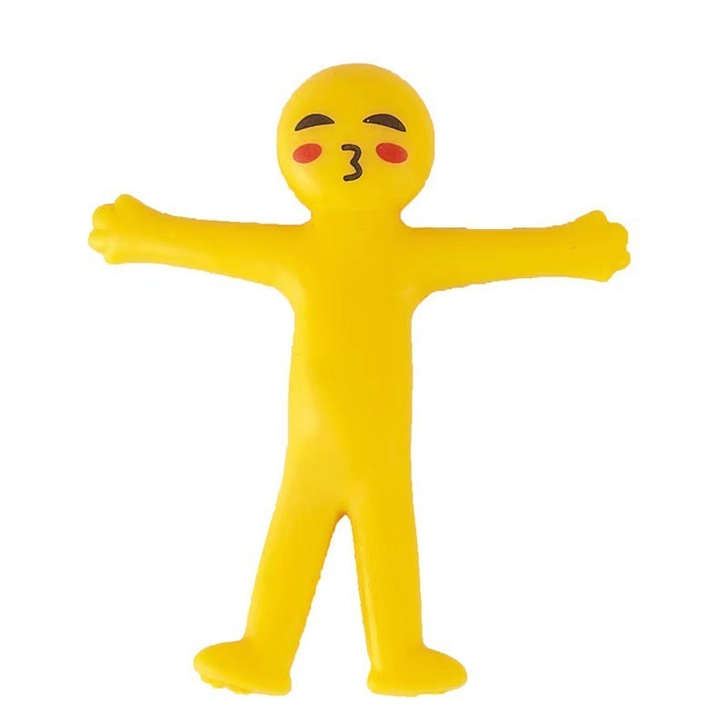 2024 Hot sale Smiling yellow mini man Stretch Toy TPR squezze toys for kids and adult.