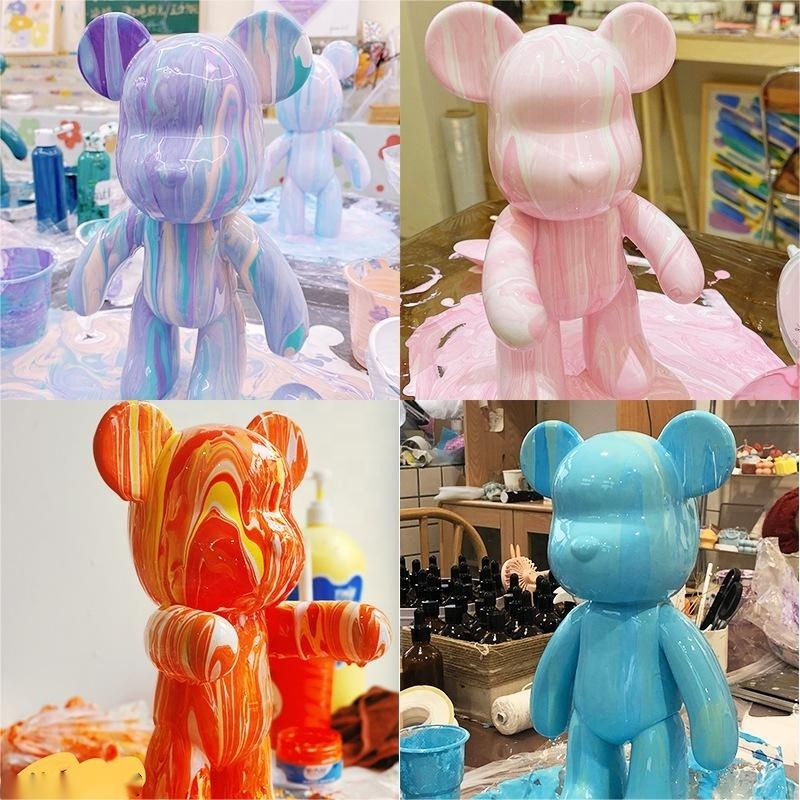 DIY Handmade Fluid Bear White Embryo Children's Hand-painted Vinyl Fluid Bear Wholesale Stall Toy Fluid Violent Bear