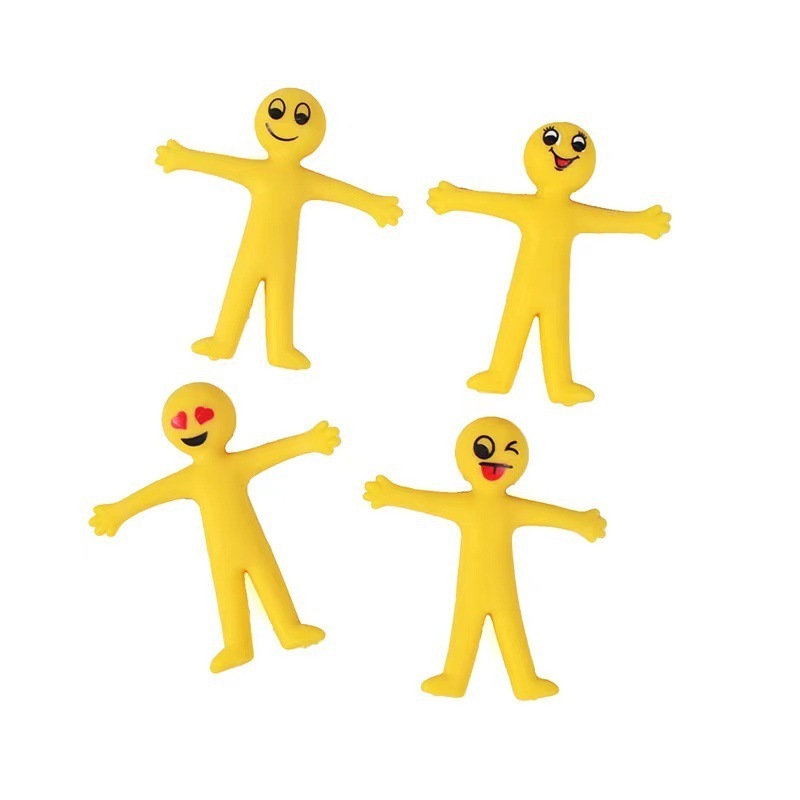 2024 Hot sale Smiling yellow mini man Stretch Toy TPR squezze toys for kids and adult.