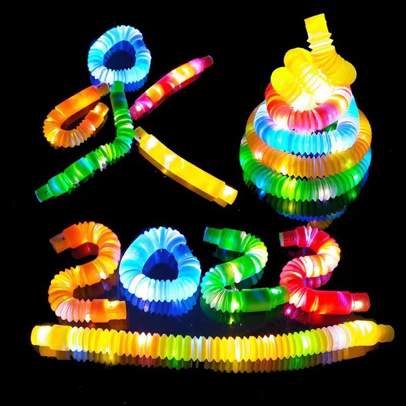 New Arrivals 2023 Glow in Dark LED Light Up Pop Tubes Fidget Sensory Toys Set Party Supplies Led Pop Tubes