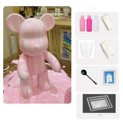 DIY Handmade Fluid Bear White Embryo Children's Hand-painted Vinyl Fluid Bear Wholesale Stall Toy Fluid Violent Bear