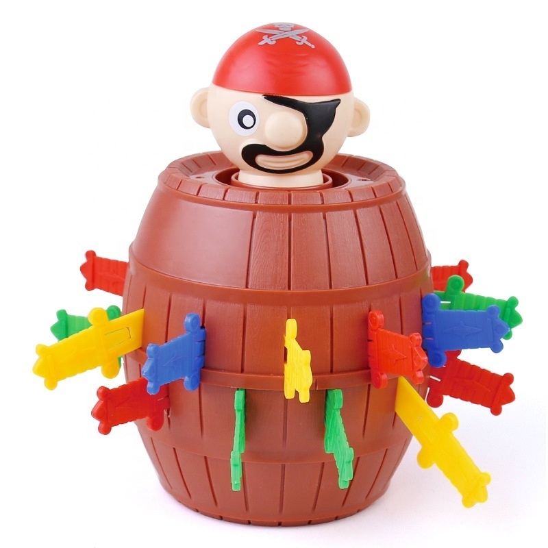 New Funny Pirate Barrel Toys Lucky Game Jumping Pirates Bucket Sword Stab Pop Up Tricky Toy Family Jokes For Child Kid Gift