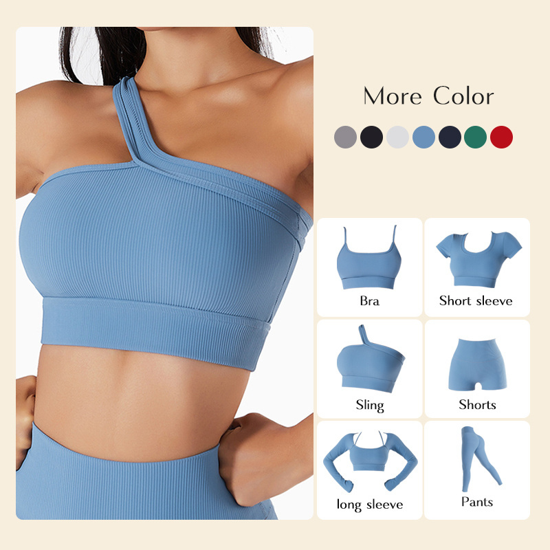 6 PCS women Hollow Custom fitness Seamless Active Wear Yoga Set Workout Clothing gym fitness sets