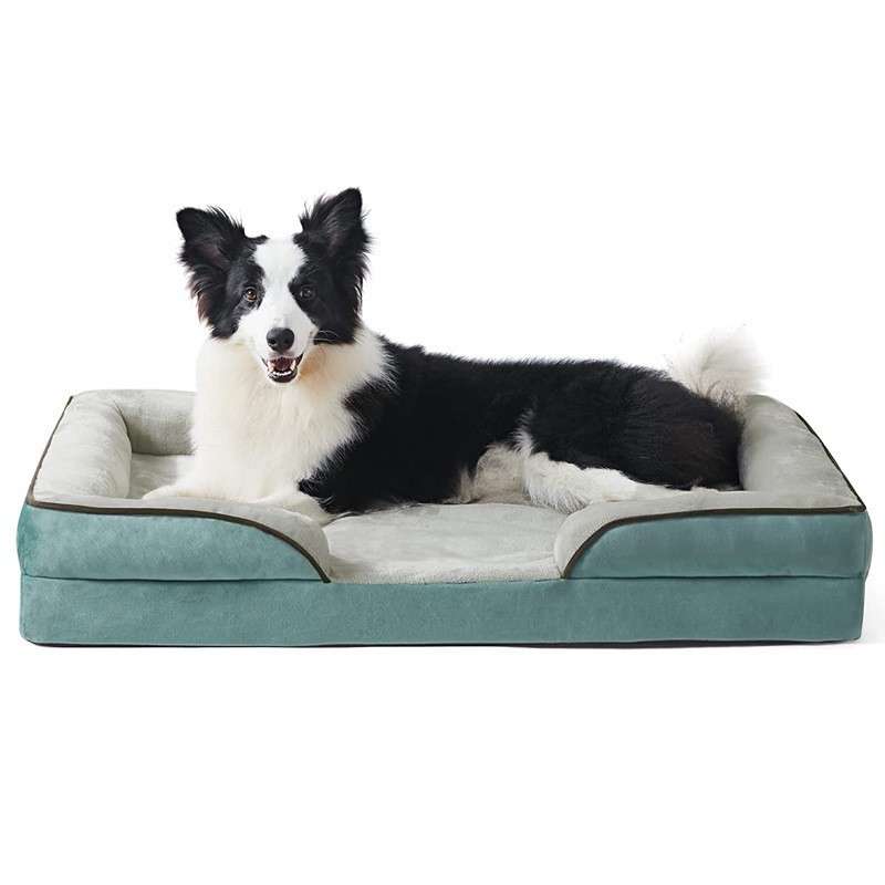 Wholesale Memory Foam Bolster Foam Sofa Removable Washable Cover Waterproof Lining Nonskid Bottom Couch Orthopedic Dogs Bed