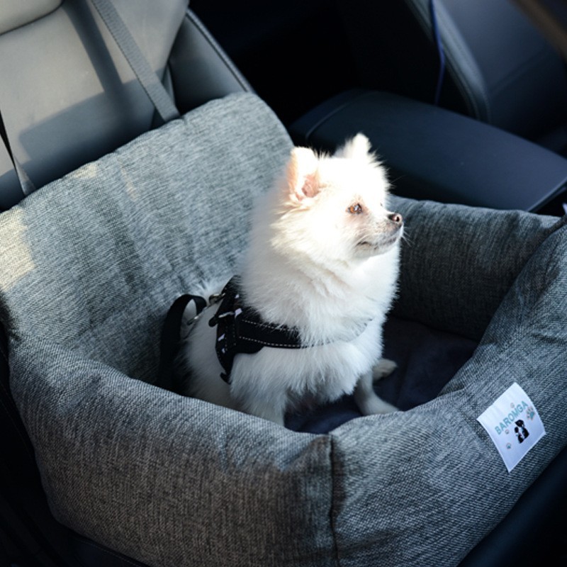 Dog car seat bed soft and comfortable waterproof safety belt travel bag front seat dog carrier