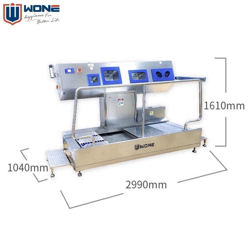 WONE PBW-25 Personal Hygiene Stationand entry control devices Automatic shoe washing &  disinfection / Hand washing, drying and