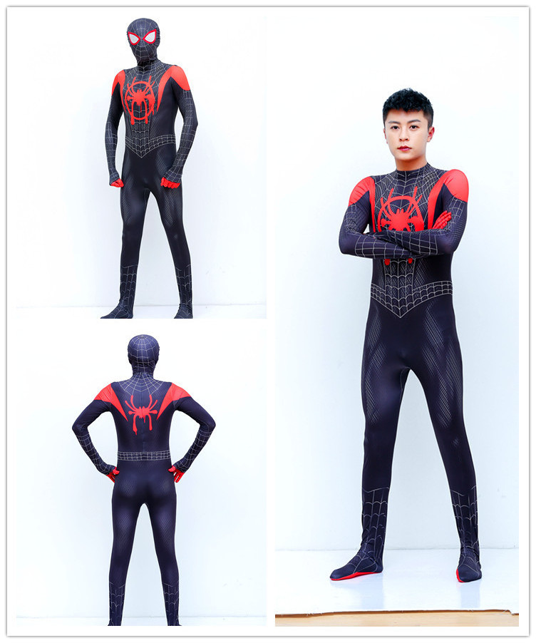 New Miles Morales Far From Home Cosplay Costume Spider-Man Costume Super Hero Bodysuit Spandex Suit for Kids Custom