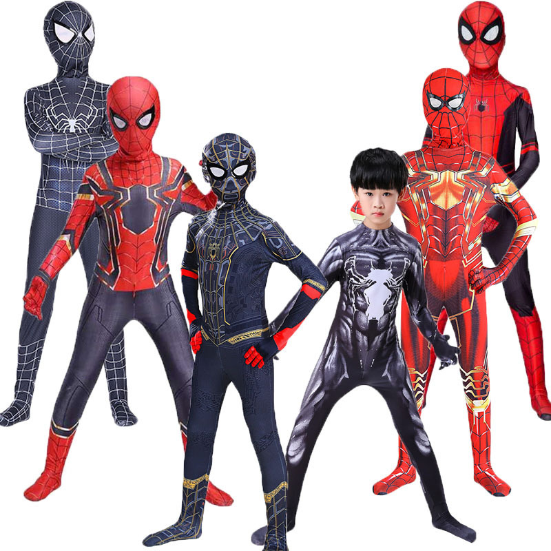 New Miles Morales Far From Home Cosplay Costume Spider-Man Costume Super Hero Bodysuit Spandex Suit for Kids Custom