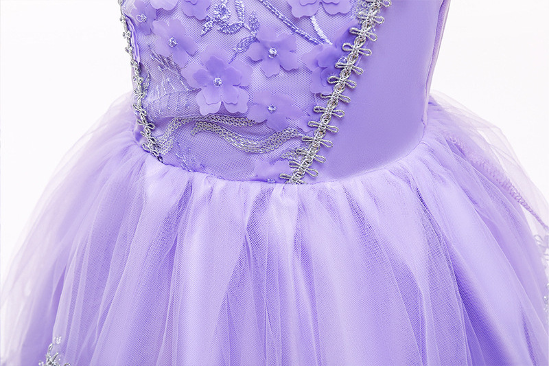 Fashion purple cosplay costume sofia dress halloween costume princess sofia girls costume dress up