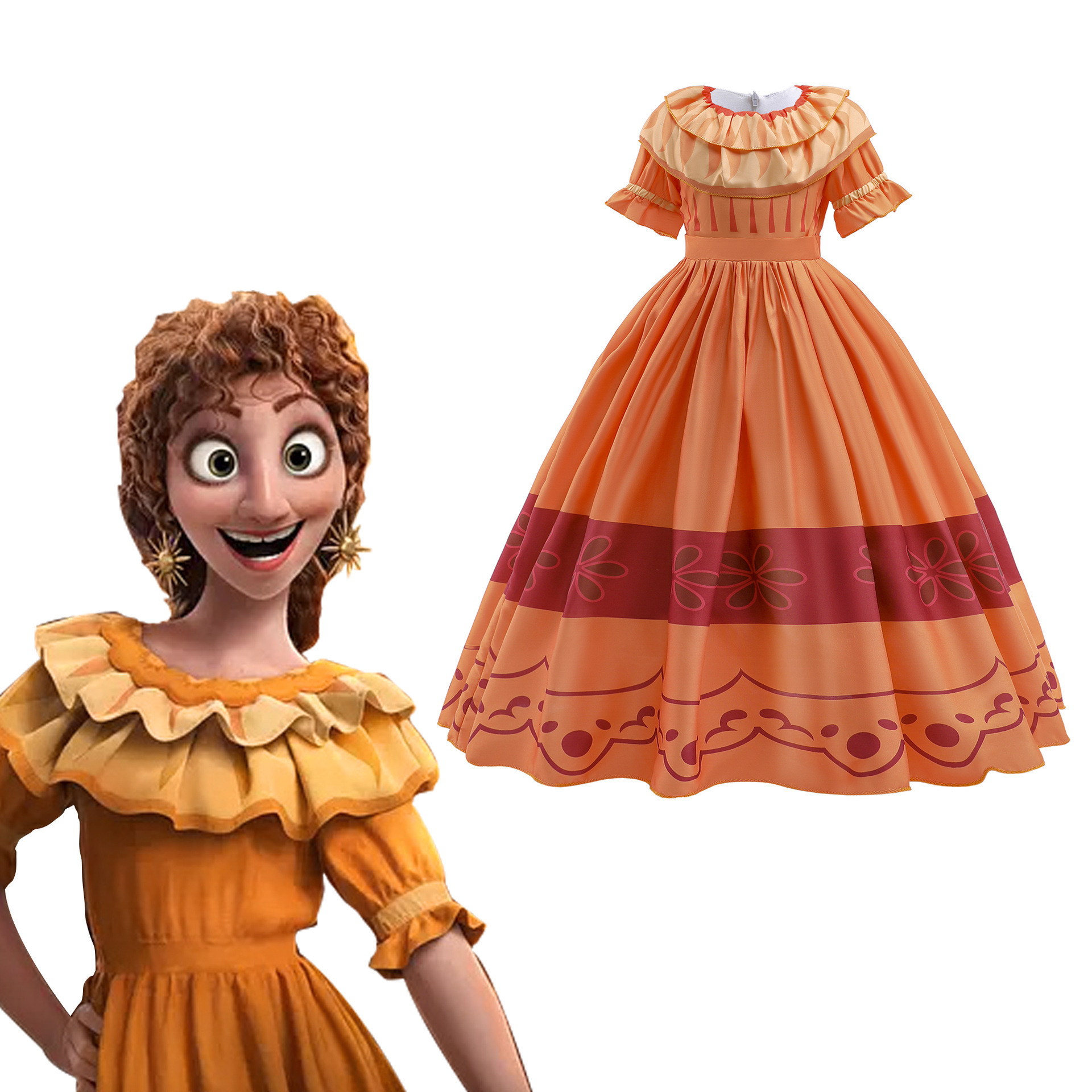 2022 Kids Girl Birthday Party Christmas Dolores Isabela Felix Princess Mirabel Dress Encanto Halloween Cosplay tv&movie Costume