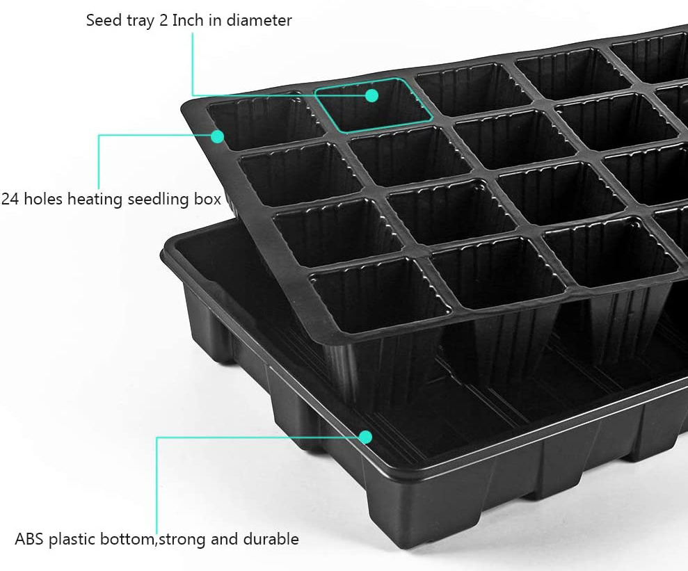 Garden Plant Nursery Pot Grow Box Transport Plastic Packaging Boxes for Seed Starter Tray Kit Flower Planter Pots Garden Sets