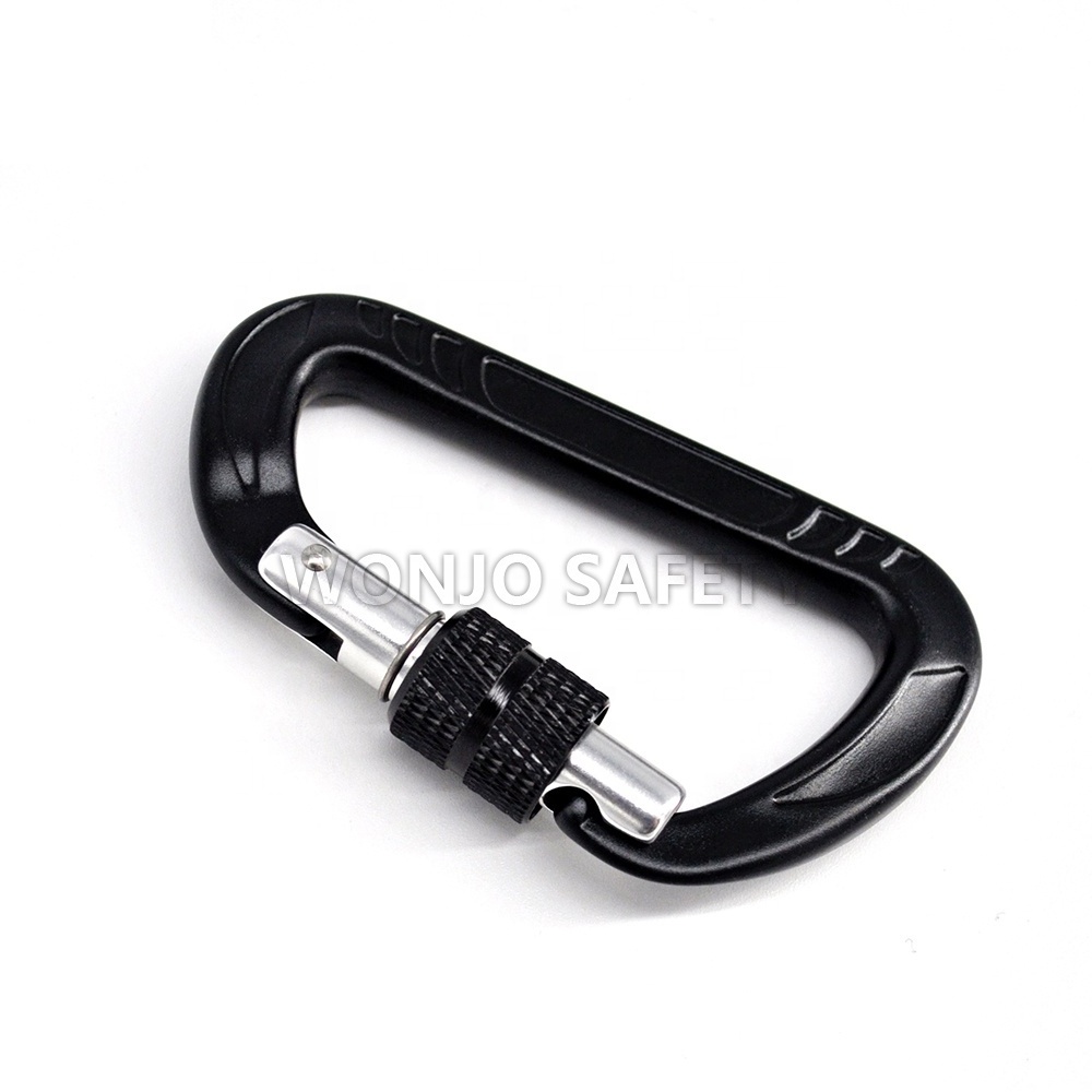 12KN Screw Lock D Shaped Snap Hook Outdoor Locking Hammock Aluminum Carabiner Clip