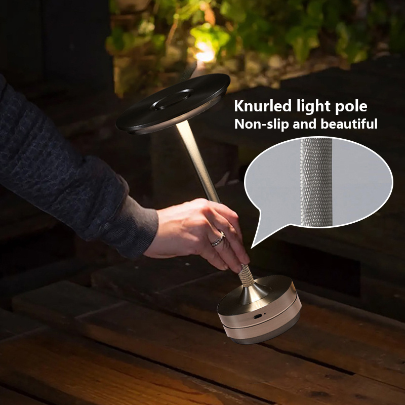 Portable Modern Nordic Outdoor Restaurant Led Cordless Table Lamp Rechargeable Wireless Touch Design Led Bar Table Light Lamp