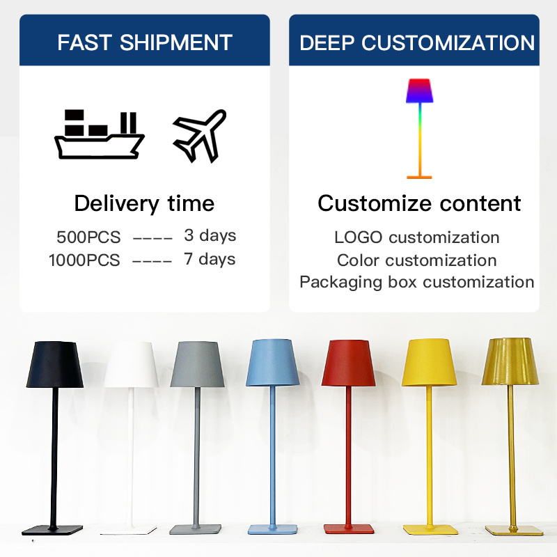 Nordic Hotel Touch Dimmable Lampada Da Tavolo Cordless LED Restaurant Rechargeable Table Lamp Battery Wholesale Home Decor