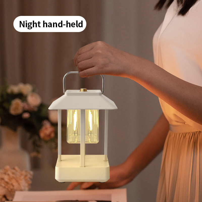 LED Retro Camping Lantern Camping Light Stick Lamp Outdoor  Garden Path Lawn Hanging Wireless Cordless Portable Rechargeable