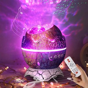 Dinosaur Egg Galaxy Star Projector Music Light Atmosphere Bedroom Table Lamps Home Decor White Noise Bt Speaker Night Light