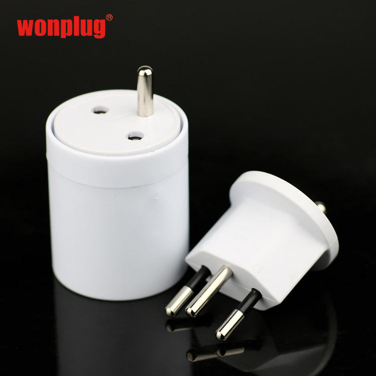 high quality German 2 Pin EU Schuko Plug to 3 Pin Swiss Power fix Adapter Germany to Switzerland Plug adapters CH fixed adaptor