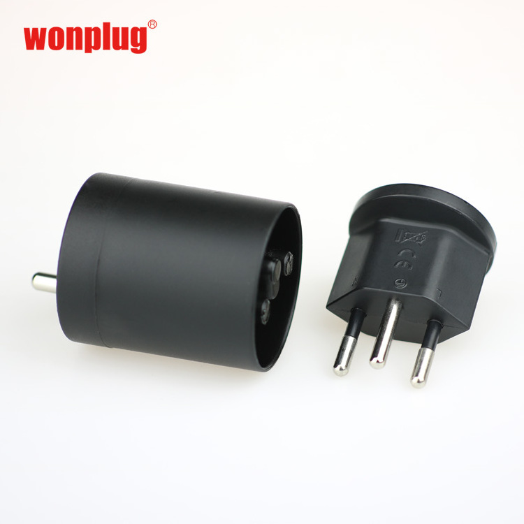 high quality German 2 Pin EU Schuko Plug to 3 Pin Swiss Power fix Adapter Germany to Switzerland Plug adapters CH fixed adaptor