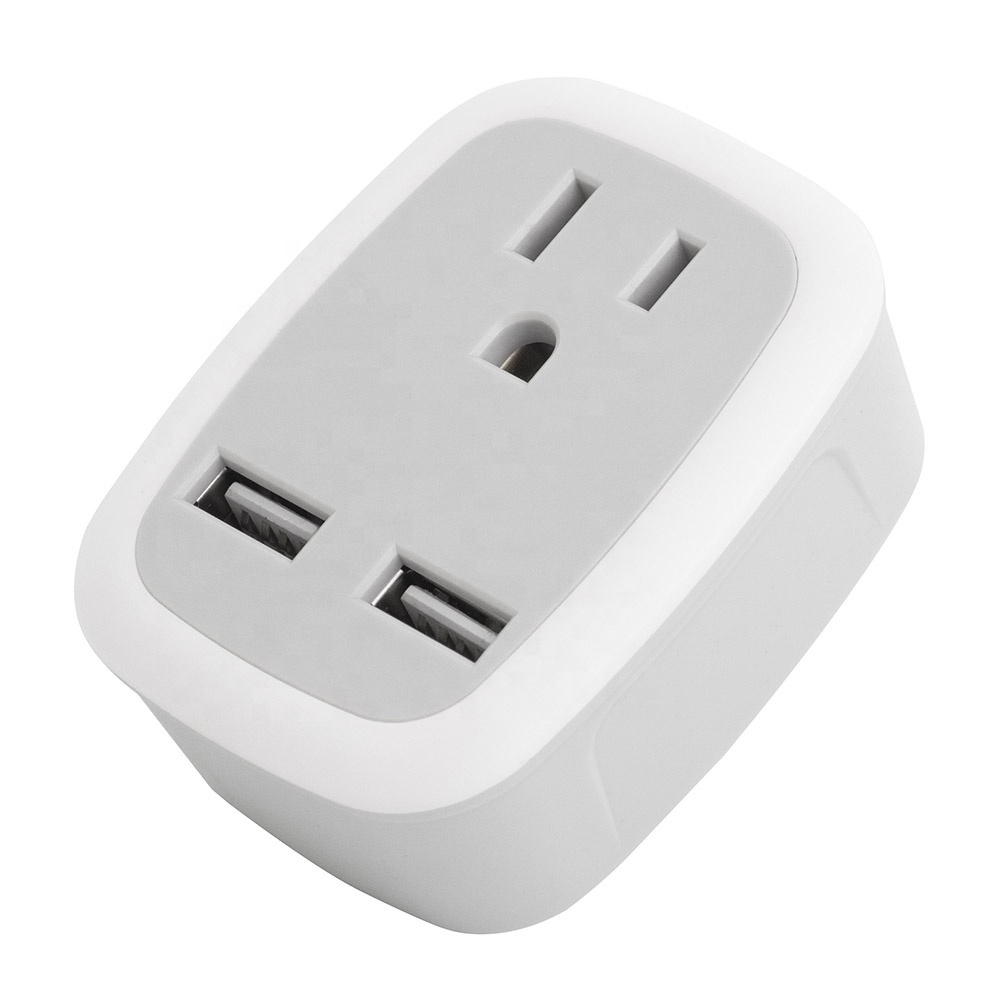 Portable travel plug adapter US to UK Singapore Malaysia Kuwait 2USB Electrical Plugs Socket Charger Universal Travel Adapters