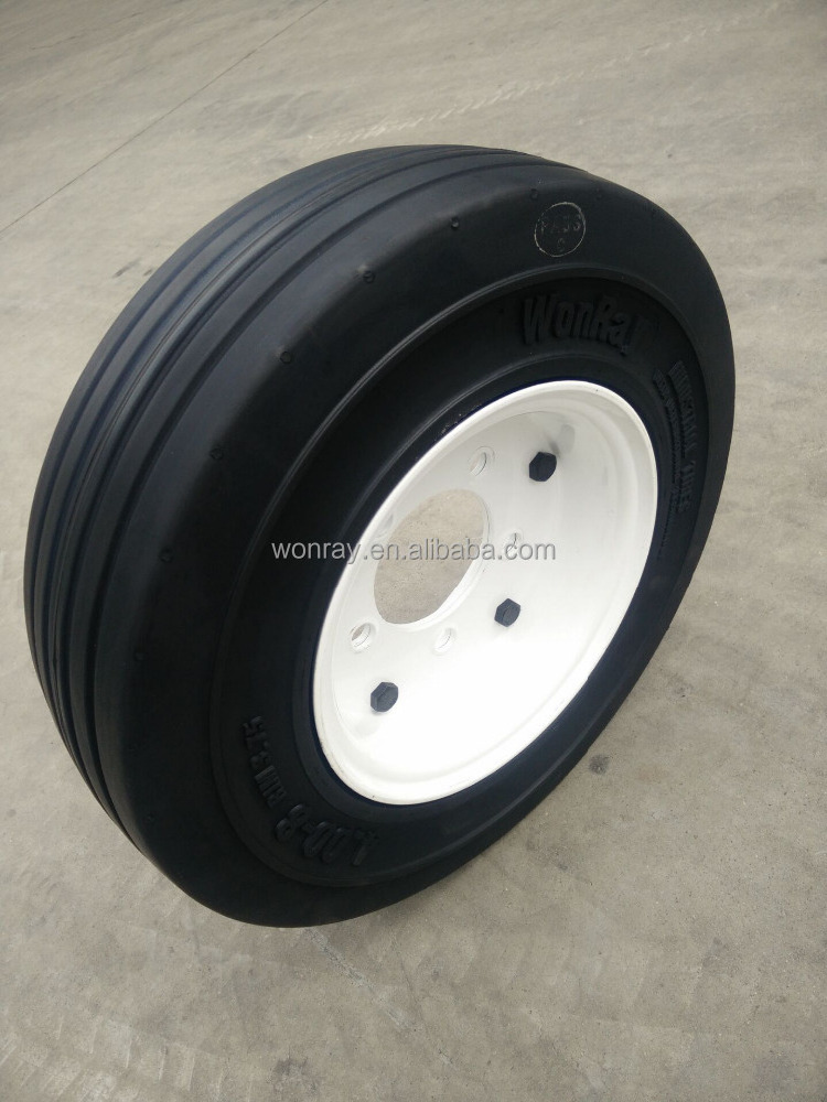 airport ground support equipment 4.00-8 solid tire with twin-disk 5-studs rim assembly