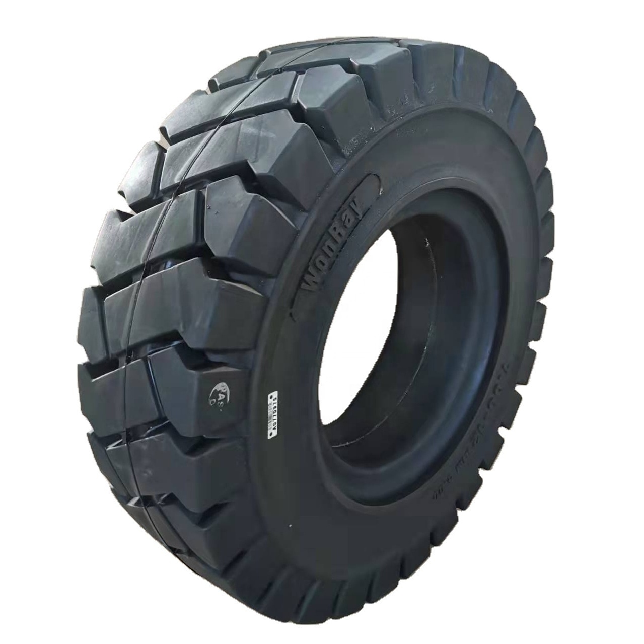 7.00-12 airless solid tires with holes for forklift truck wheel with rim assembly