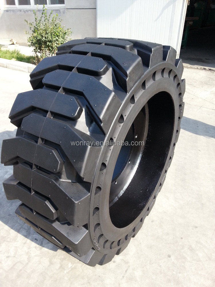 Manufacturer Pneumatic tirewith wheel skid steer loader solid tires 10-16.5 10x16.5 for ls140 S450 740 mini loader