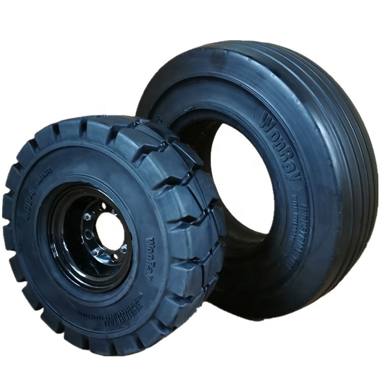 Low Price 4.00-8 4.00 x 8 rim 3.75 Solid Tire for Taylor Dunn Battery Car airport cargo trolleys