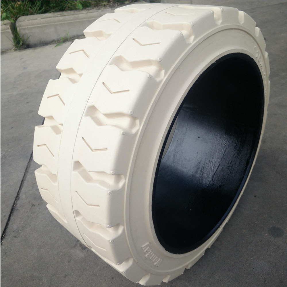 high quality black or white electrical forklift  press on wheels 16 1/4x7x11 1/4   413x178x285  solid tire