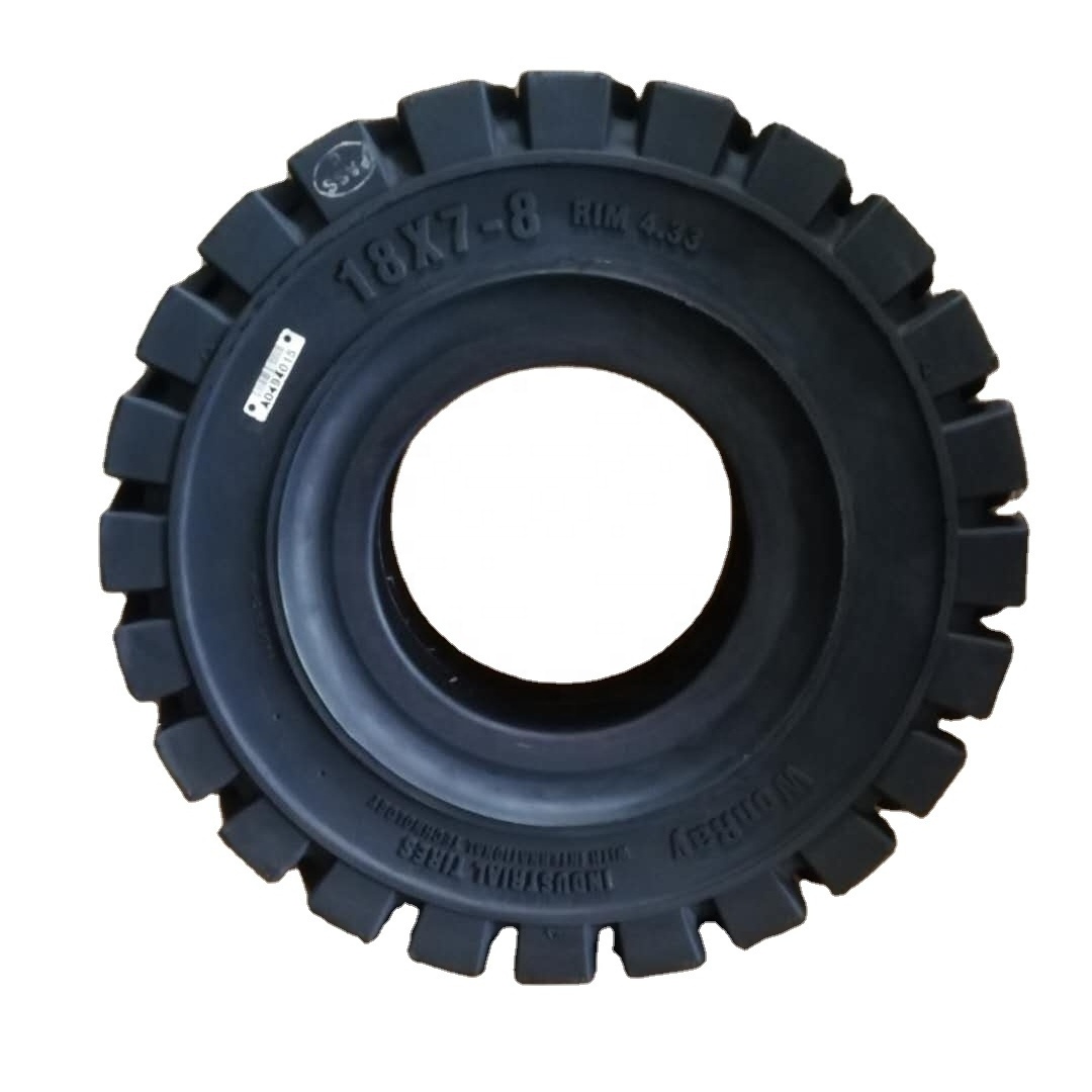 18 inch mining series industrial tire solid rubber high load wheels with steel rim 18x7-8