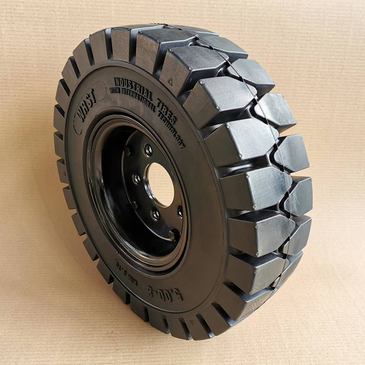 Super heavy duty Caster rubber wheel solid tire shipping container dolly wheels 7.00-9 6.00-9 5.00-8