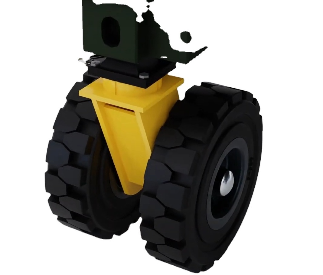 Super heavy duty Caster rubber wheel solid tire shipping container dolly wheels 7.00-9 6.00-9 5.00-8