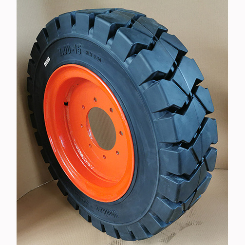 Manufacturer direct double wheels for shipping container trailer heavy duty Caster rubber wheel solid tire 7.00-9 6.00-9 7.00-15