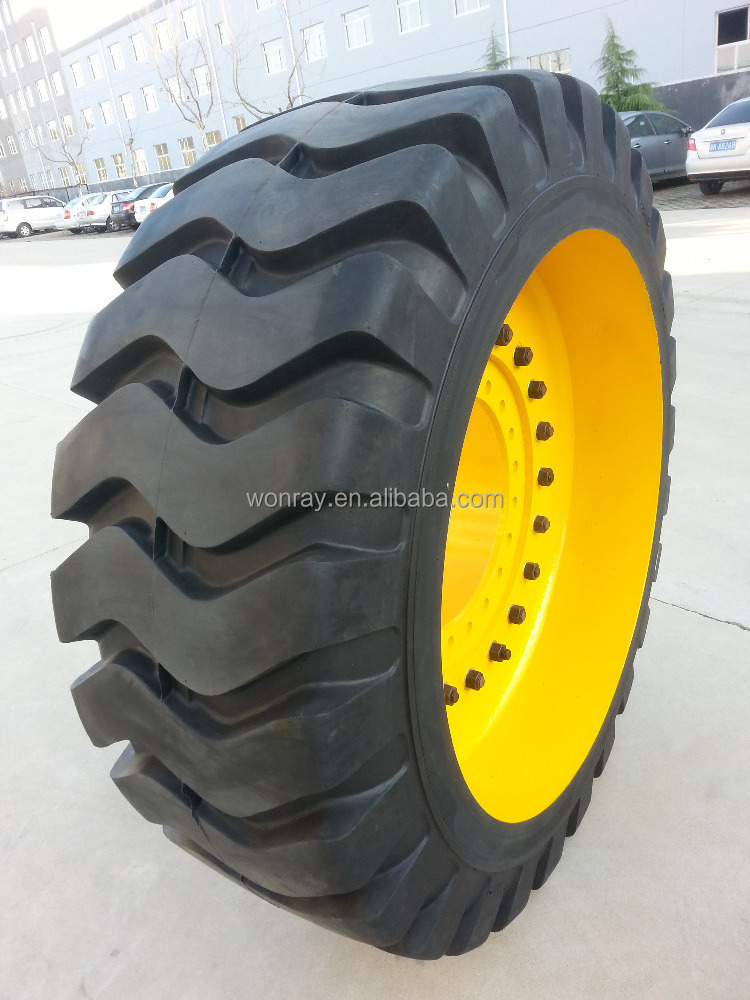 with wheel rim 26.5-25 solid backhoe loader tires