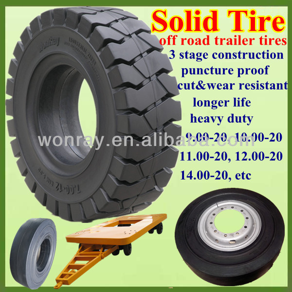 Well-reputed Solid Rubber Tire 10.00-20, Off Road Trailer Tires With Good Price