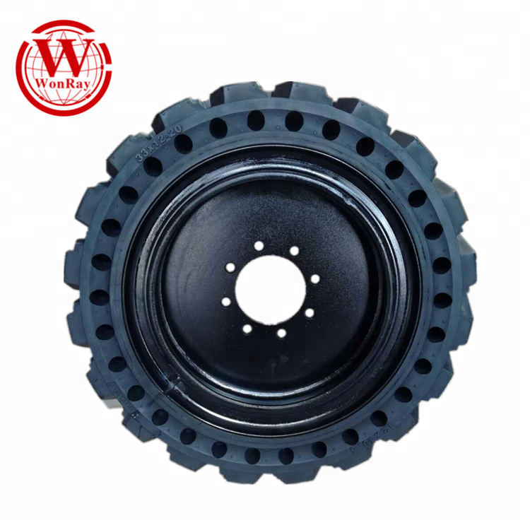 Skid Steer Loader wheel solid tire 12-16.5 with rim 8.00-20