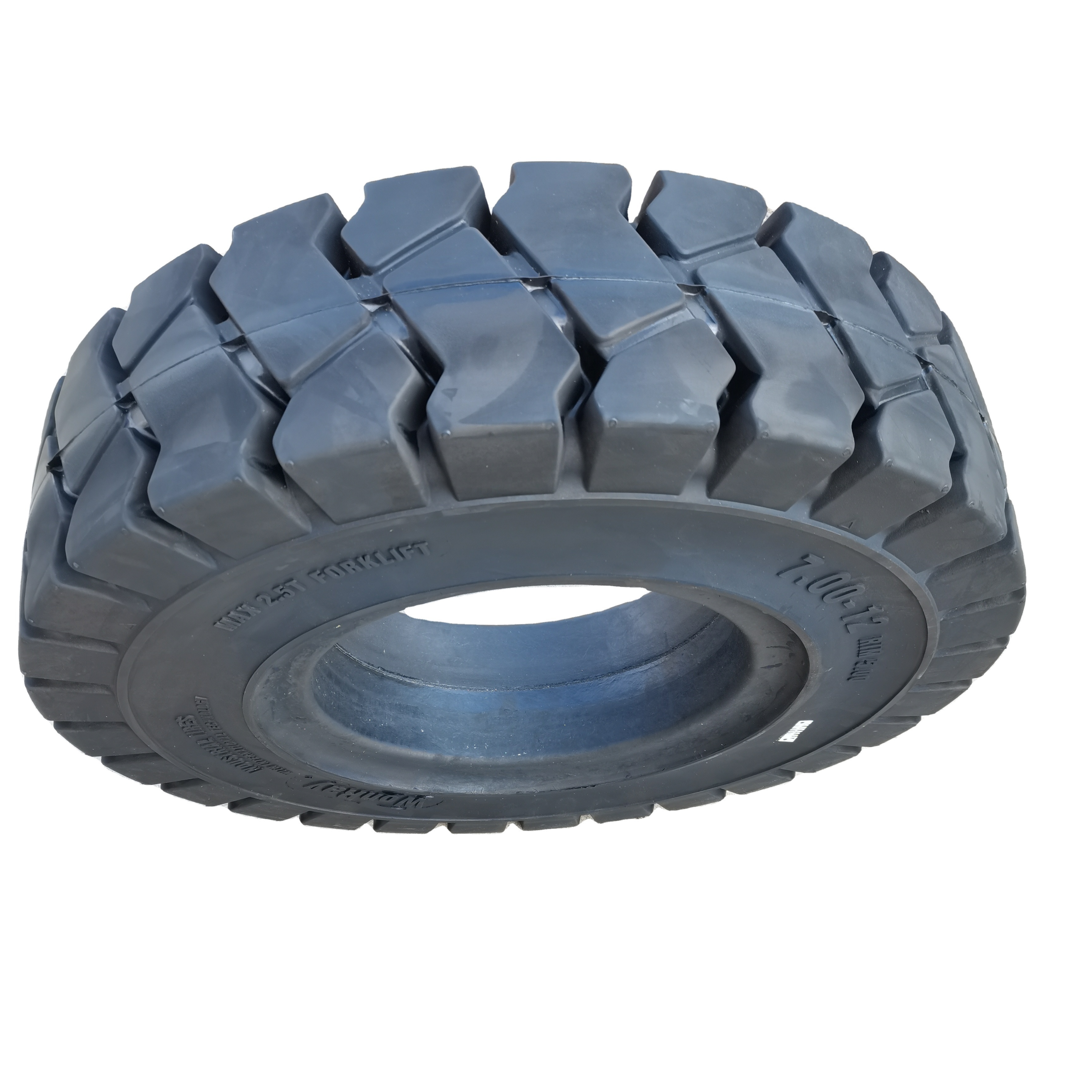 7.00-12 airless solid tires with holes for forklift truck wheel with rim assembly