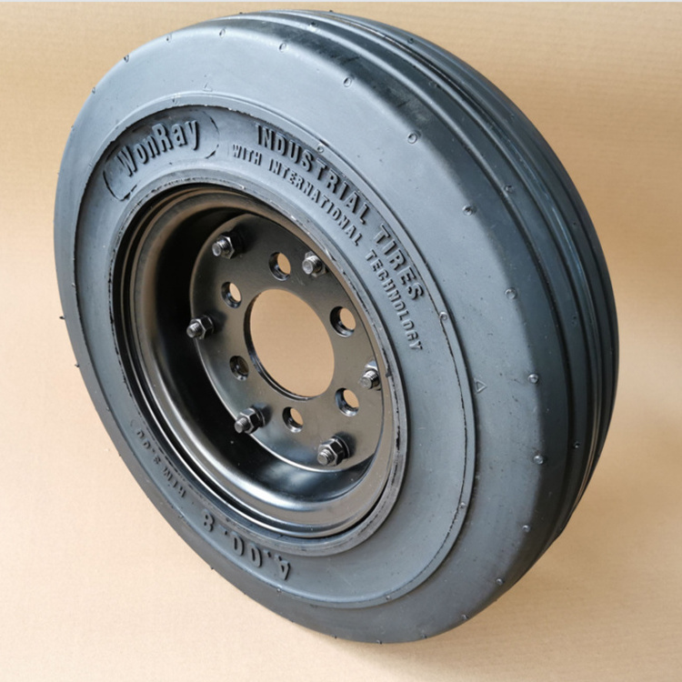 Low Price 4.00-8 4.00 x 8 rim 3.75 Solid Tire for Taylor Dunn Battery Car airport cargo trolleys