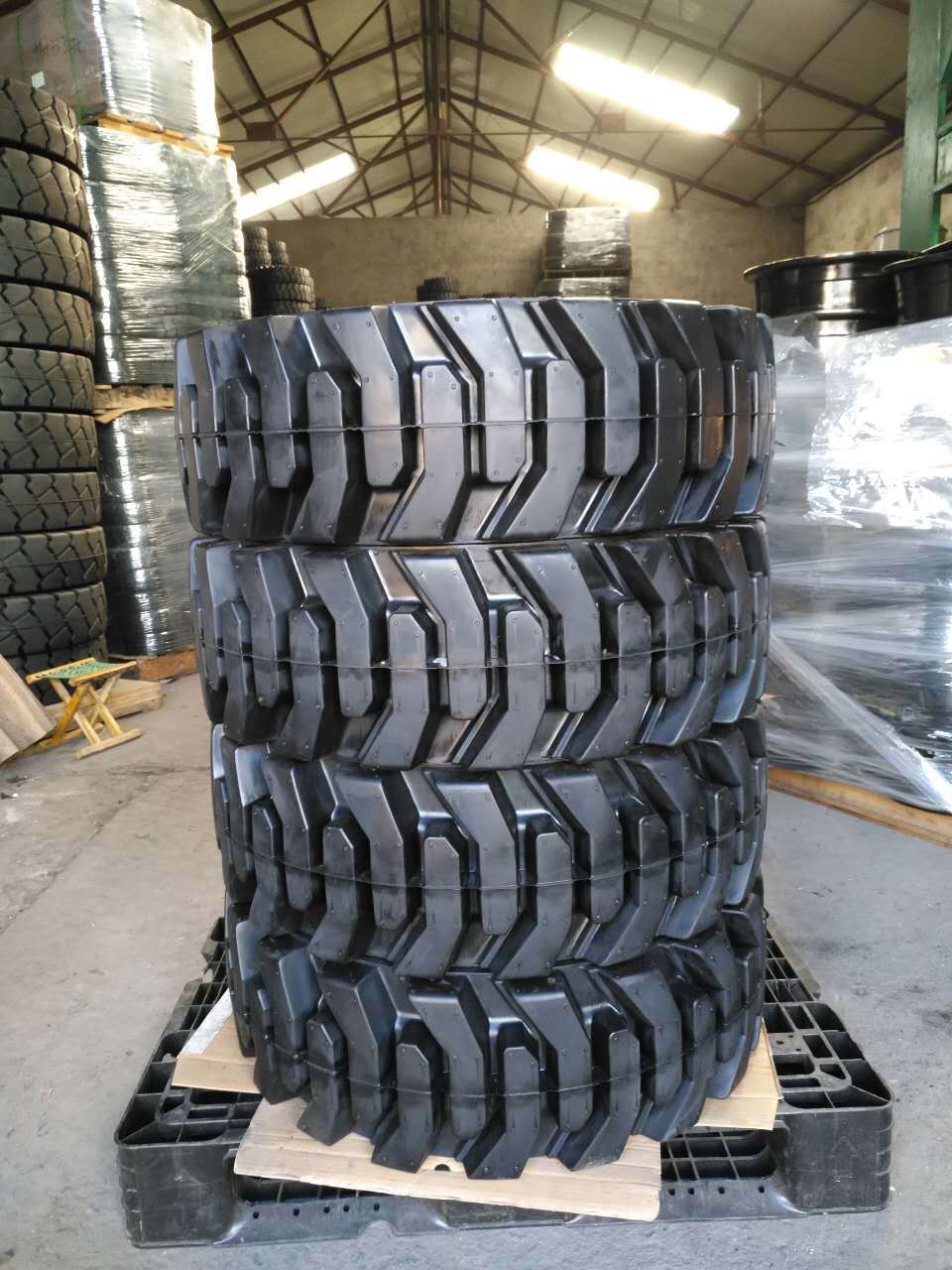 Chinese factory skid-steer solid tyre  with holes 10-16.5 12-16.5 30x10-16/6.00 33x12-20/8.00 backhoe tires bc loader tyre