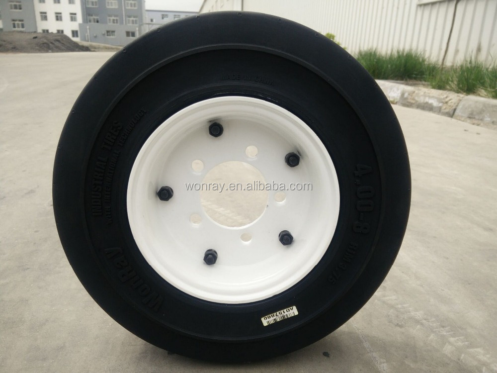 Wholesales Airport ground equipment wheel 4.00-8 Tire use good quality 5 holes split steel Rim Wheel 3.75-8 white or black