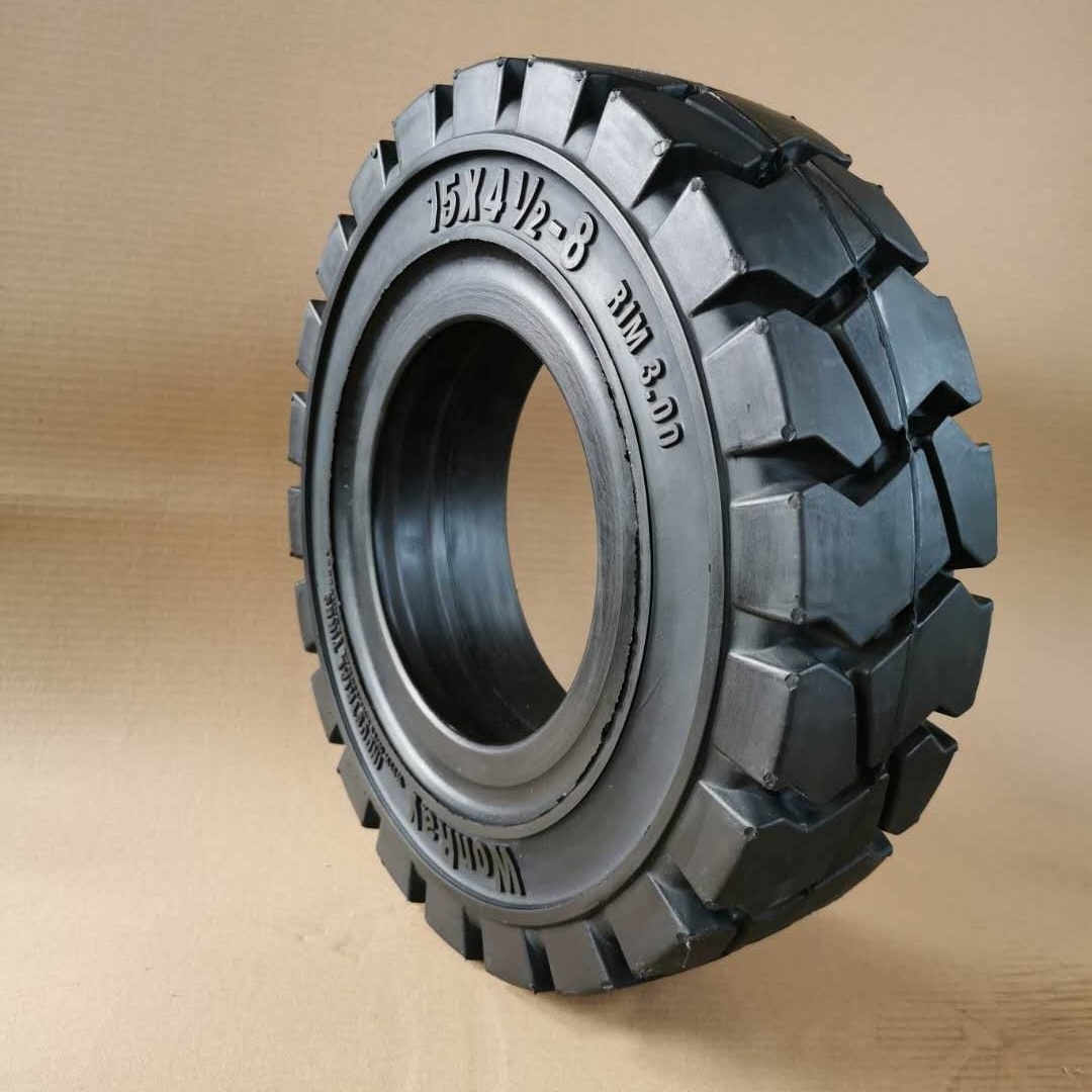 With forklift parts 3.00-8 split rim 5holes  15x4.5-8 solid tire in pneumatic shaped for GSE wheels dolly trailer tyres